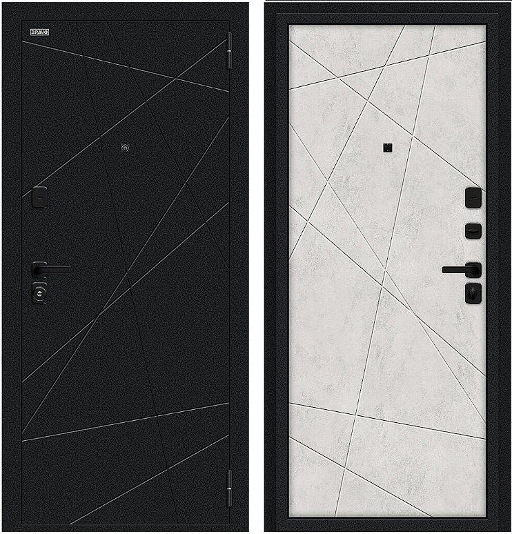 Дверь Браво Граффити-5/SBlack Букле черное/Look Art DIS007411