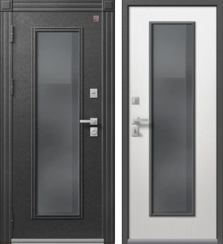 Фото Дверь Термо Premium 2 Антрацит Муар - Софт Ясень Белый DIS007384