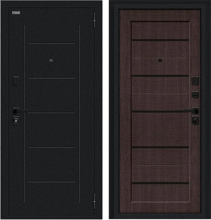 Дверь Браво Борн/SBlack Букле черное/Wenge Melinga DIS007406
